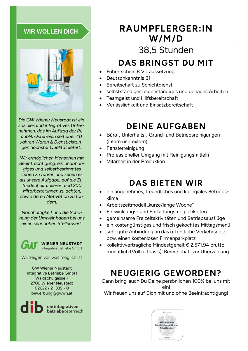 Raumpfleger:in